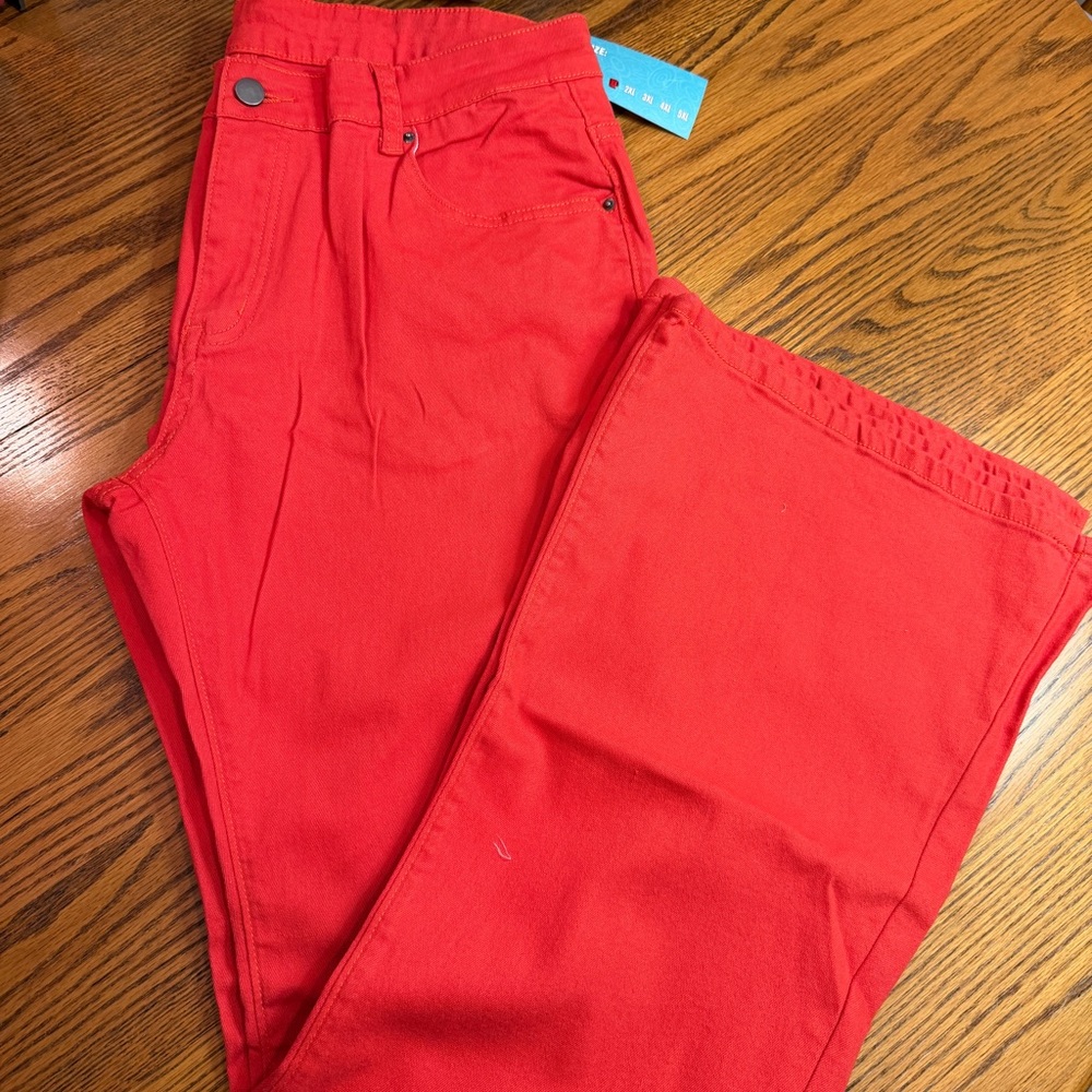Bright Orange Ladies‎ Size XL  Pants/Jeans Flare Leg - Bell Bottom NWT